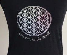 Load image into Gallery viewer, Top with Straps Bamboo  - White and Black - Love around the World Collection - Flower of Life