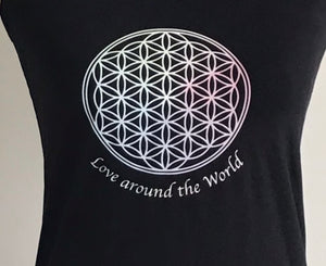 Damen T-Shirt Bambus – Love around the World Collection – Blume des Lebens