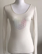 YL Shirt Langarm Bamboo - Yoga Produkt - Love around the World - Blume des Lebens - Kraftspender - Zentrierung