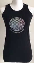 Load image into Gallery viewer, Tank Top Bamboo White, Blue, Black - Love around the World Collection- Flower of Life